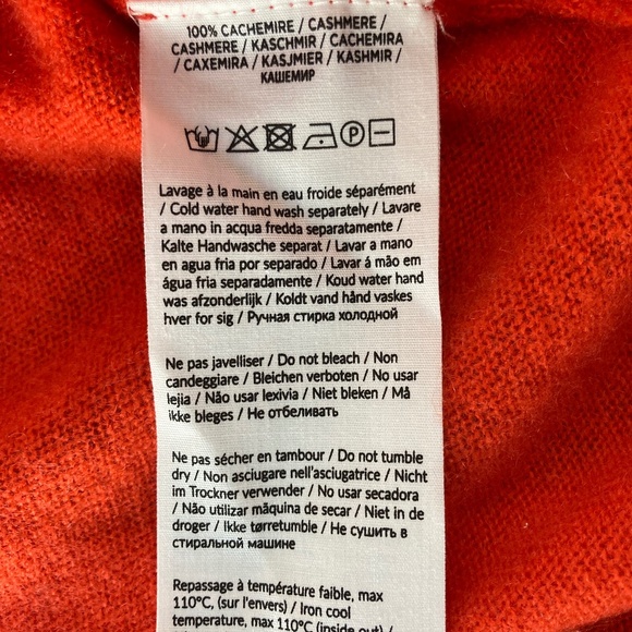 Absolut Cashmere Poncho Sweater Camille Orange Small 100% Cashmere Oversized - Picture 9 of 9